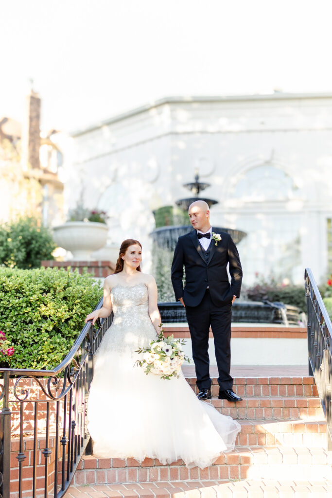 Bride and Groom enjoy some editorial moments at vizcaya wedding venue captured by a sacramento wedding photographer