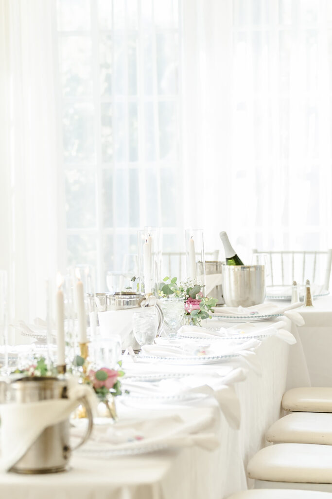 Tablescape at vizcaya wedding venue captured by a sacramento wedding photographer