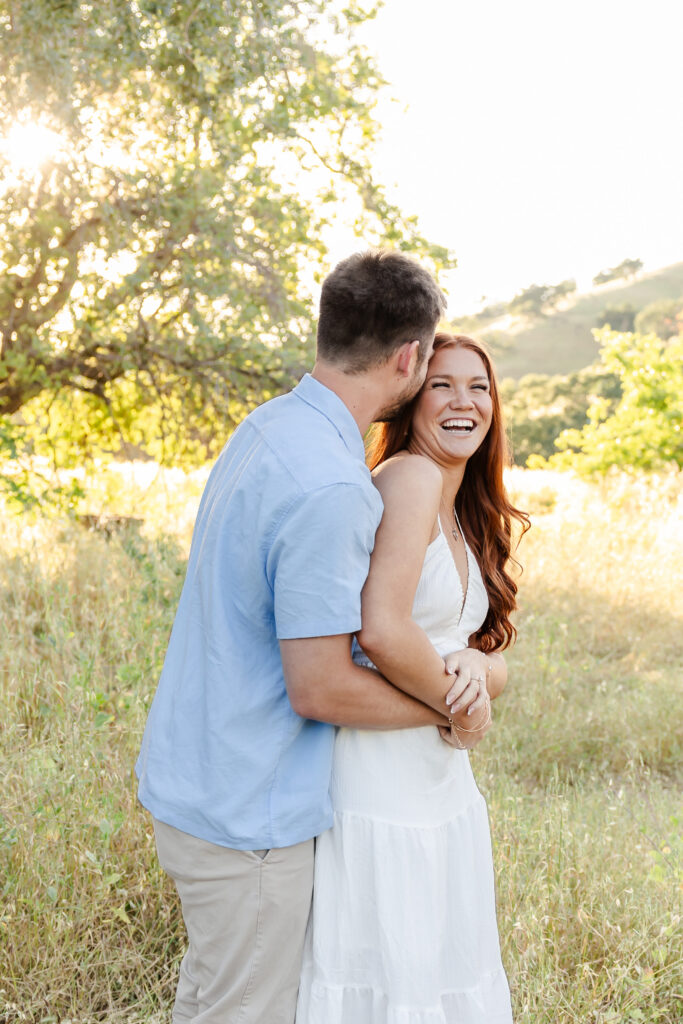 Sacramento couple enjoys an engagement session by a sacramento wedding photographer